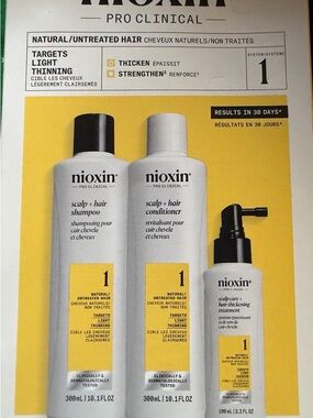 Nioxin Scalp + Hair Shampoo, Conditioner & Treatment Set in White and Yellow